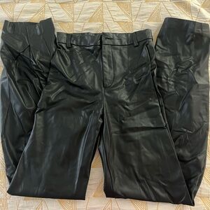 Zara Black Faux Leather Trousers